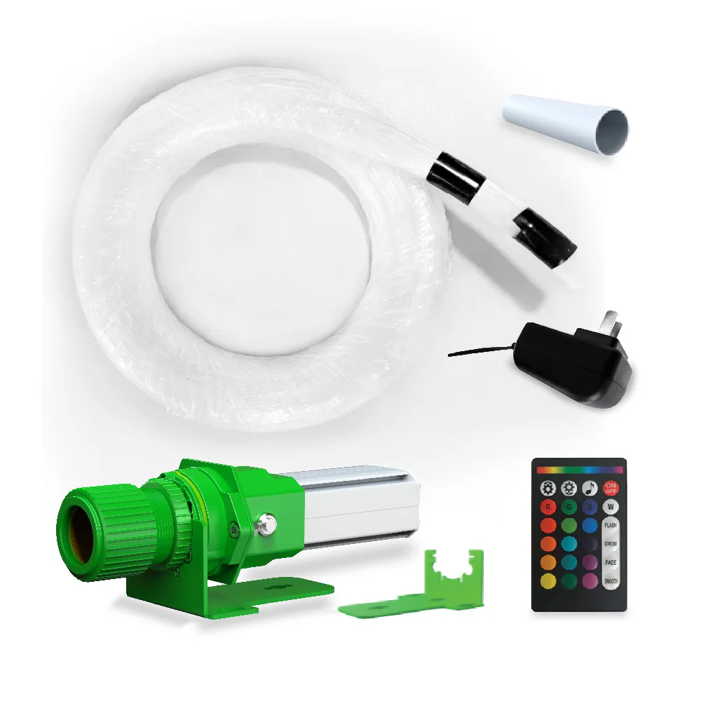 Factory customized fiber optics bundle+12V 6W RGB led light source for car and indoor starry roof PMMA optical fiber light kit