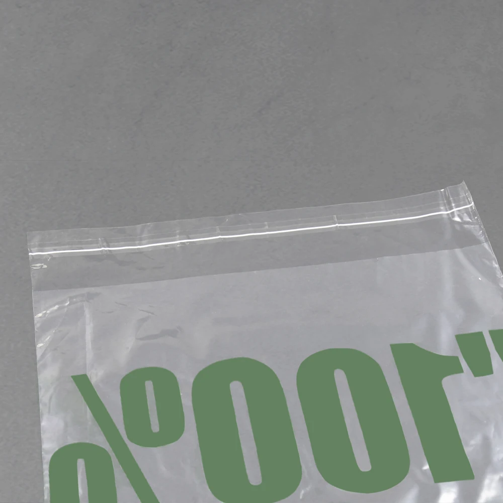 Custom printed recyclable foldable Self Adhesive Transparent Clear Polybag recycle transparent glue strip packaging bag
