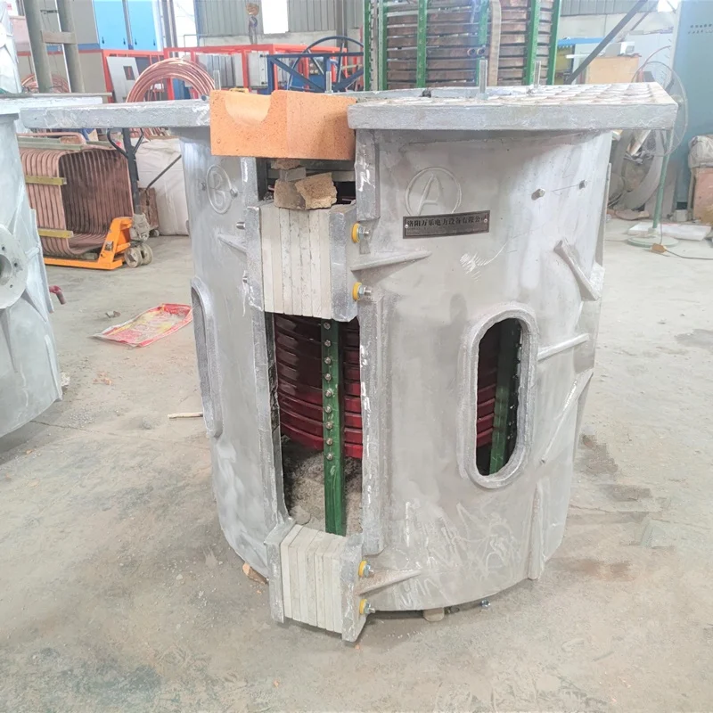 PLC aluminum shell induction melting furnace to melt 5tons steel