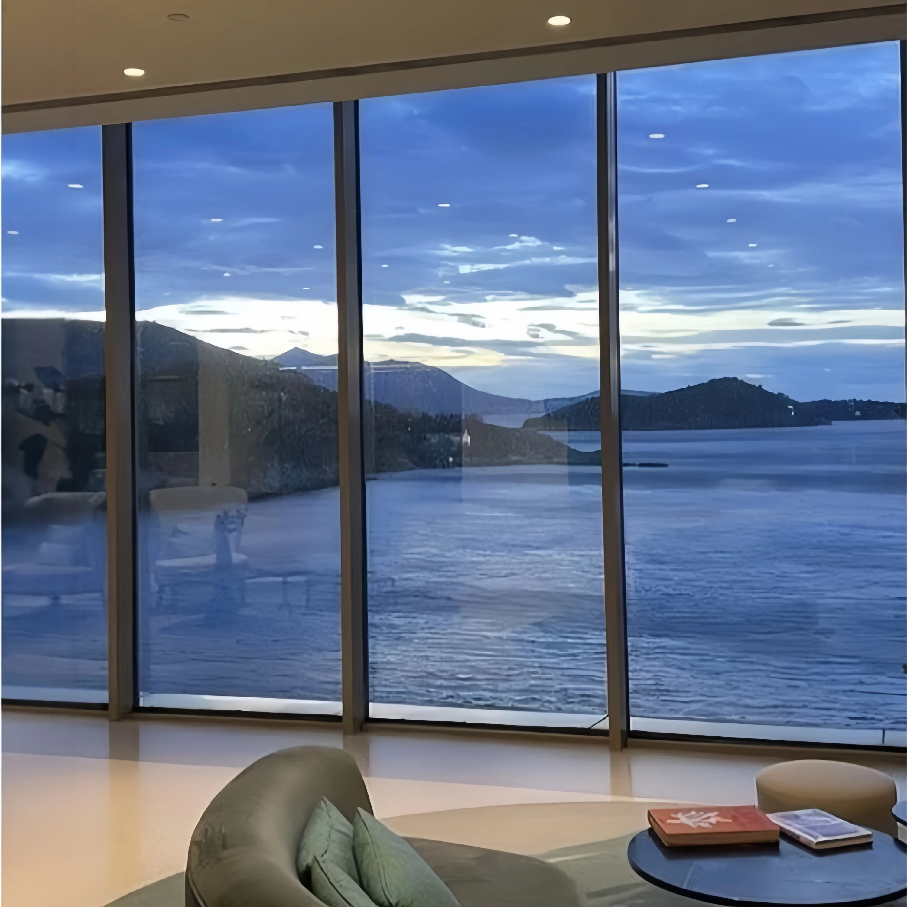 Customized High Quality Commercial Security Customized Size Double tempered Glass Window Cyclone Fixed Windows for sale