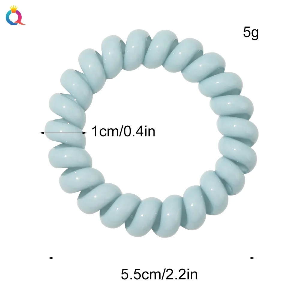 Jelly Color Telephone Wire Elastic Hair Ring Simple Girls Sweet Ponytail Holder Hair Ties Wholesale