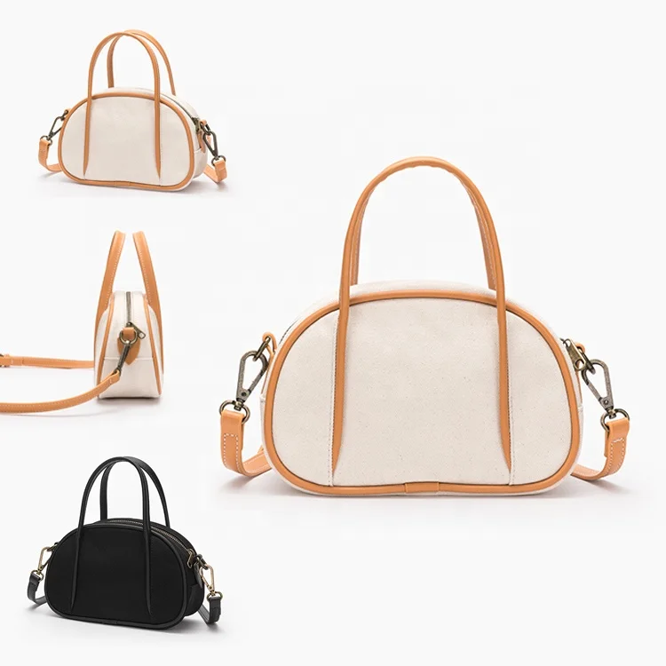Steamed bun bag canvas small cloth bag cross-slung a small fashion design, versatile one-shouldered handbag mini women