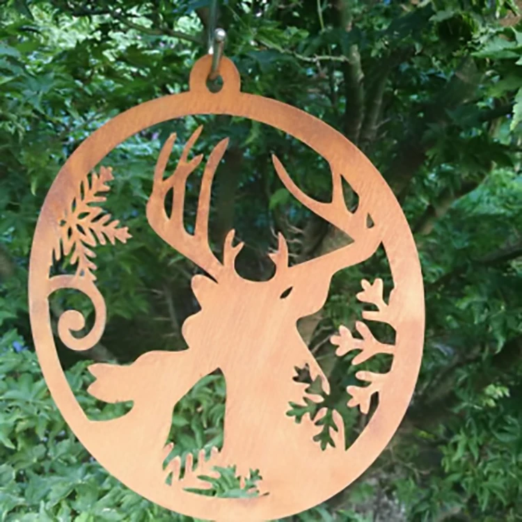 Elk Christmas Tree Steel Art the  Rust Metal Garden Rust Metal Art for garden