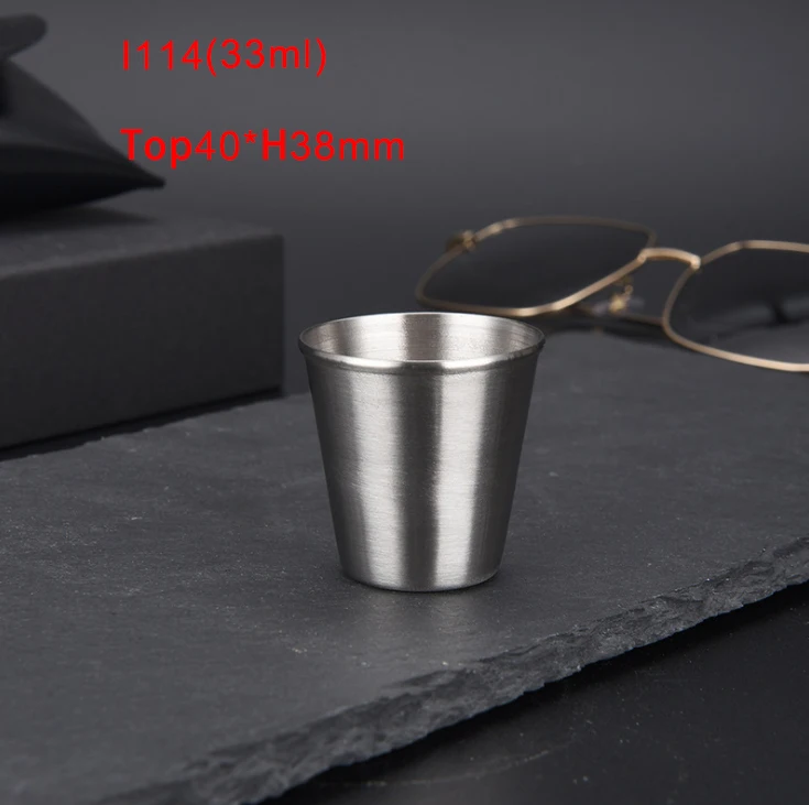 Rimless Stainless Steel  Single Wall Drinking Portable Cup Water Tea Cup Shot Glasses  For Bar