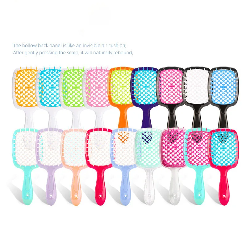 Customized Logo Anti-Static Bristles Vented Hair Brush Pain-Free Detangling Brush for All Wet or Dry Hair Types