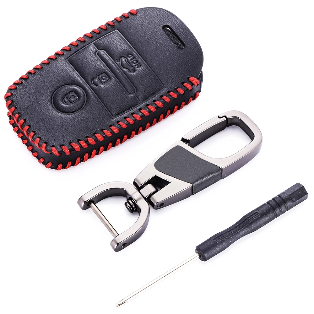 Leather Car Key Cases Remote Protector Cover For Kia Mohave Optima Sorento Borrego Sportage Niro Rio Soul Cerato Picanto