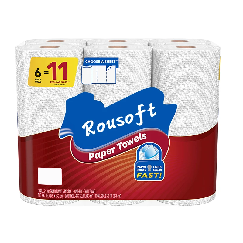 Premium Household Essentials Disposable Mega Roll Kitchen Paper Towels 2Ply White Hot sales kitchen paper