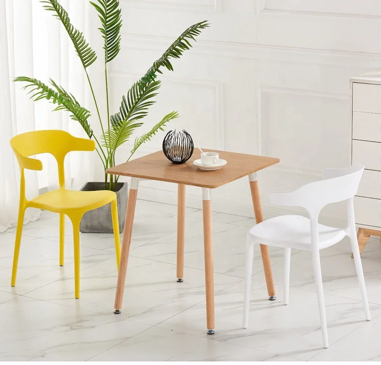 dining table set black white square table modern simple design mdf top dining tables