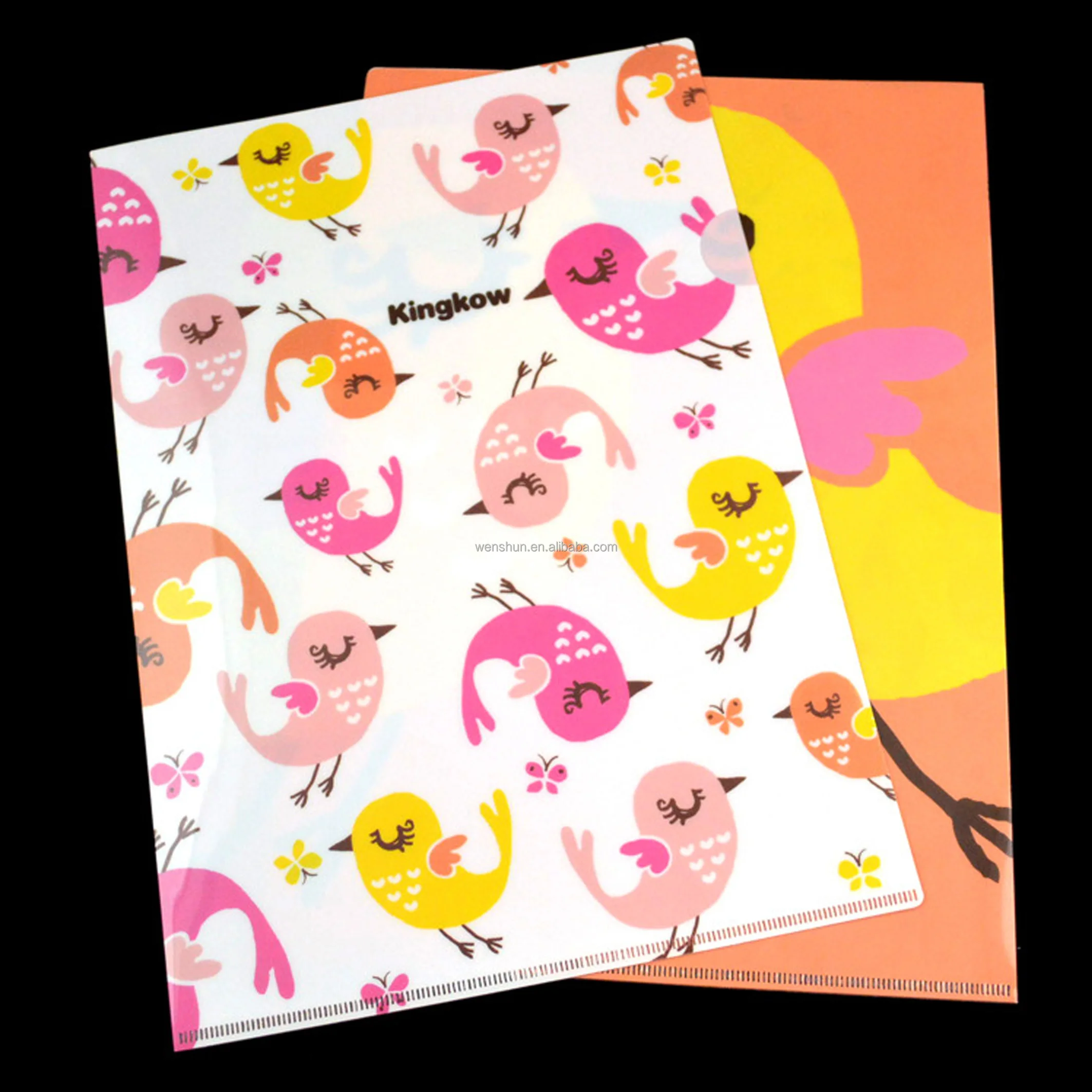 Custom Print l Shaped File Folder A4 Size Plastic Paper File Holder Organizer