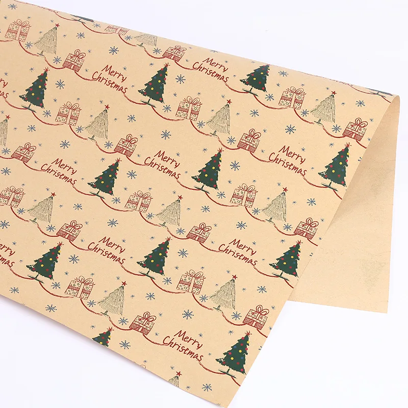 Wholesale Custom Wrapping paper Roll Tissue paper sheets Brown Kraft Christmas gift wrapping paper for flowers Gifts box packing