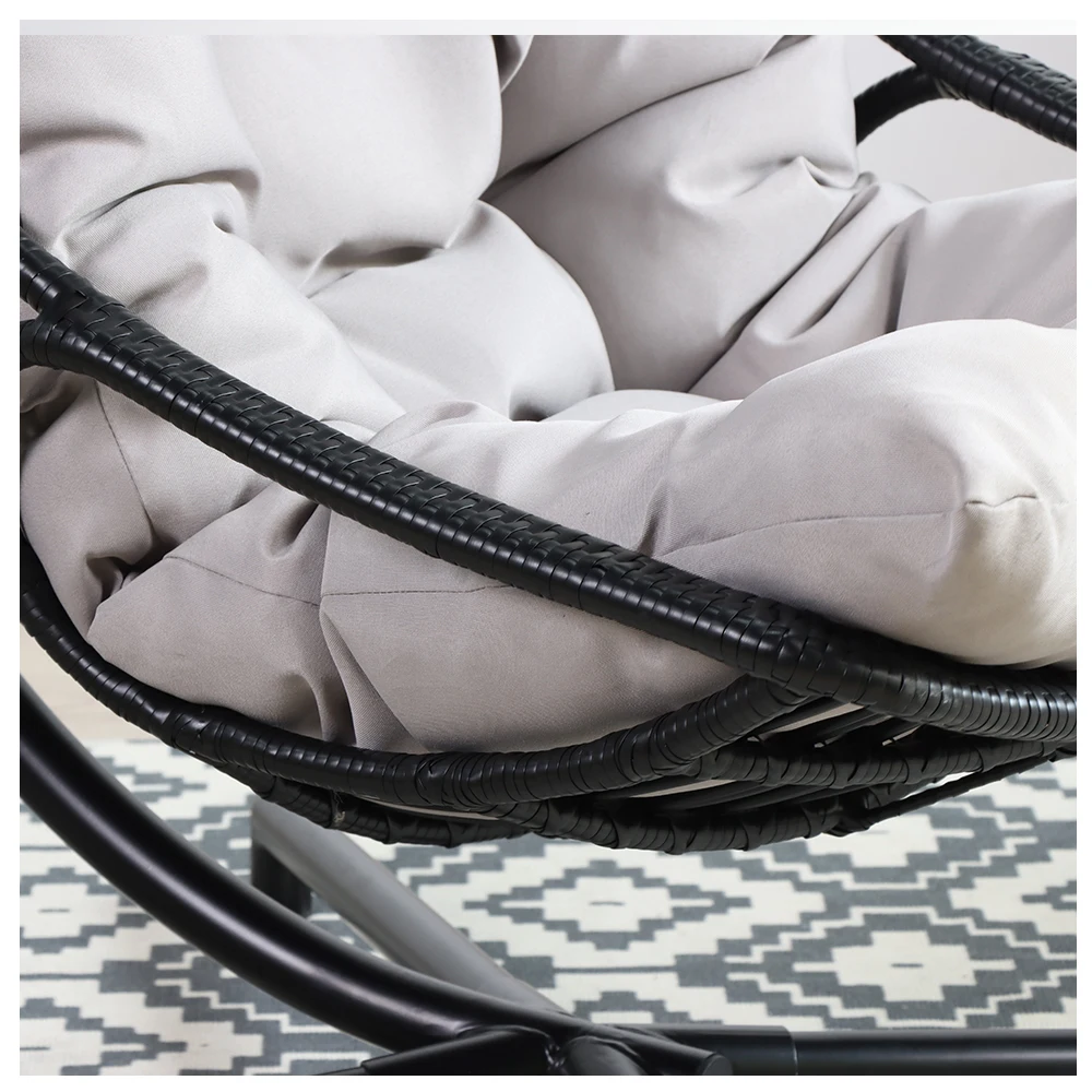 Indoor moon shape patio swings on sale hanging chair rattan garden hanging chair otudoor wicker furniture