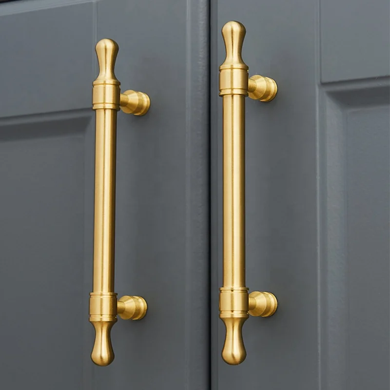 Wholesale Luxury Brass copper Furniture Handle Knurled Cabinet Handle Pull Handle