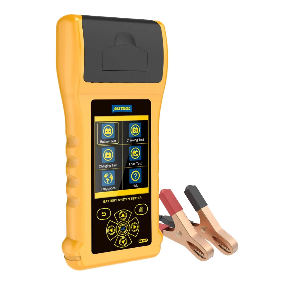 AUTOOL BT760 Battery Tester Digital Color Screen Support Printer Cranking Charging Max Load Test for Cars and Multi-Models