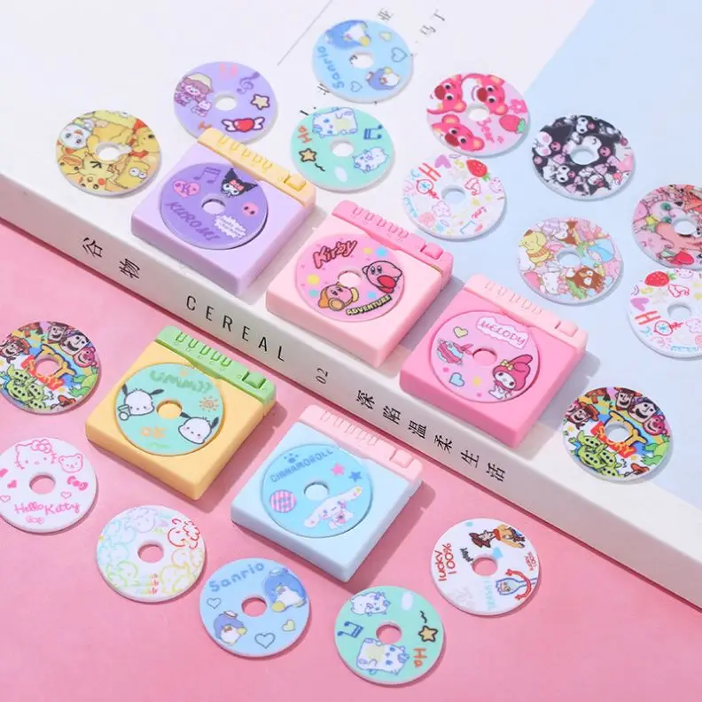 Милый 3D мультяшный Шарм из смолы диск Sanrio Melody Kitty Kuromi CD для DIY украшения Keychai чехол телефона