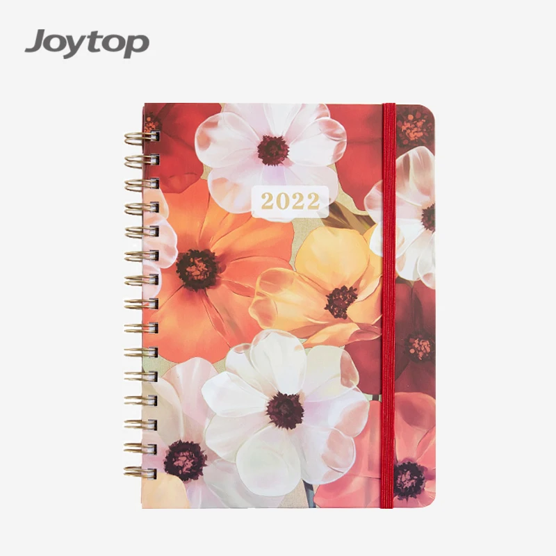 Joytop оптовая продажа классический цветочный дизайн спиральный переплет журнал в твердой обложке ежедневник еженедельный ежемесячный планировщик