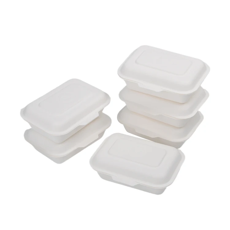 wholesale biodegradable bagasse pulp food containers to go boxes restaurant disposable lunch box takeaway food packaging box