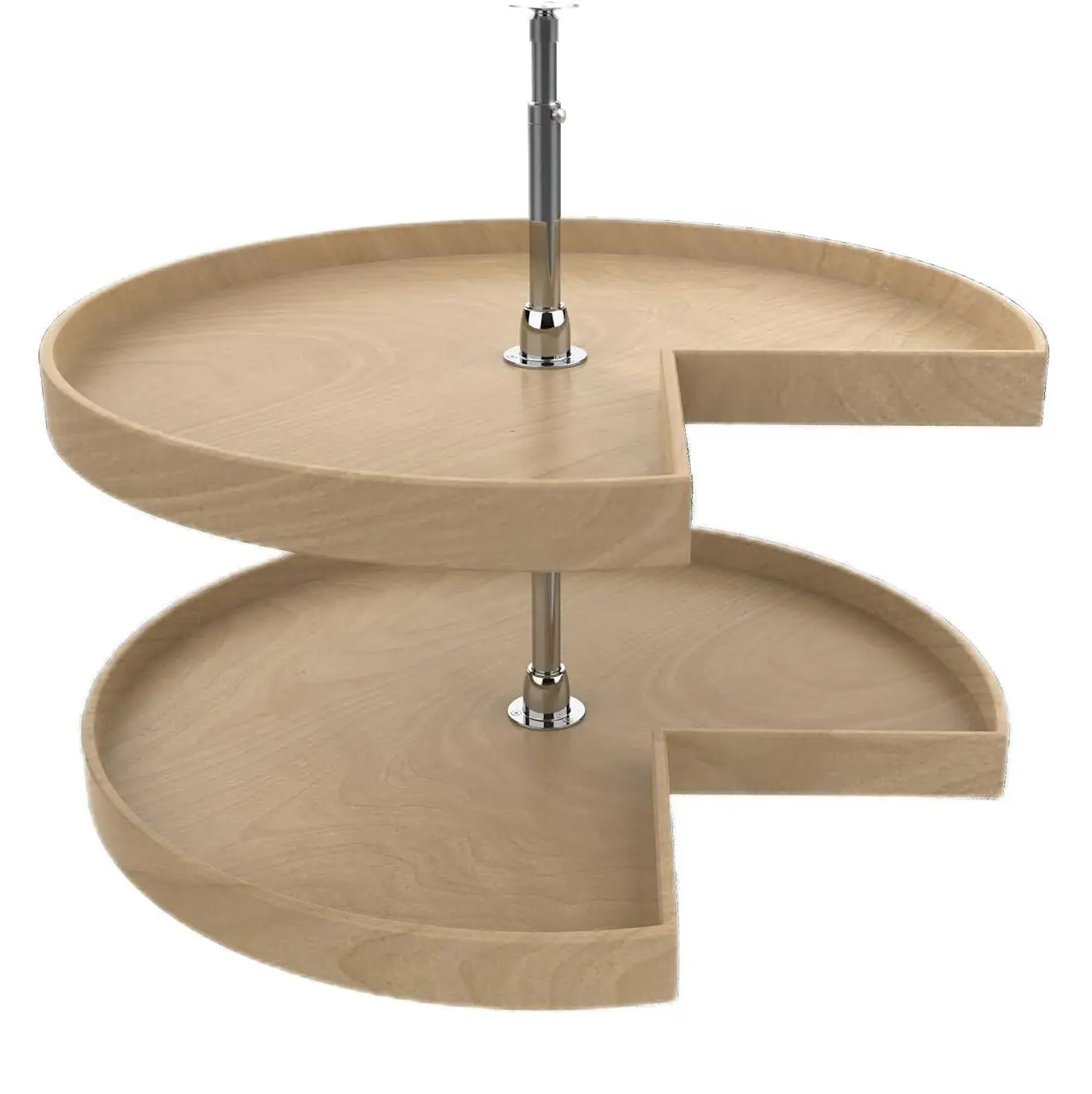 Kidney Shape Rev-A-Shelf 32 Inch Wooden Lazy Susan Turntable Storage Organizer for Kitchen Corner Cabinets