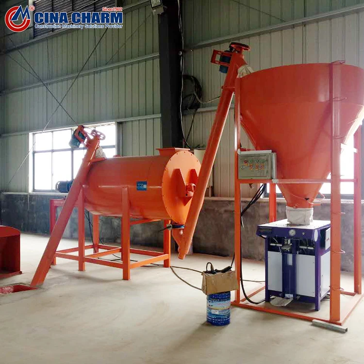 Semi-automatic high capacity small dry mortar production
