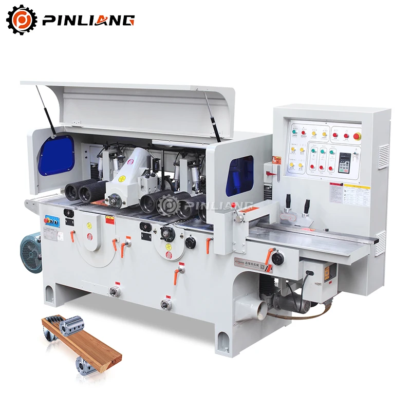 High efficient PJ9525A multi blade rip saw machine with double-sided planer for bed slats sawing