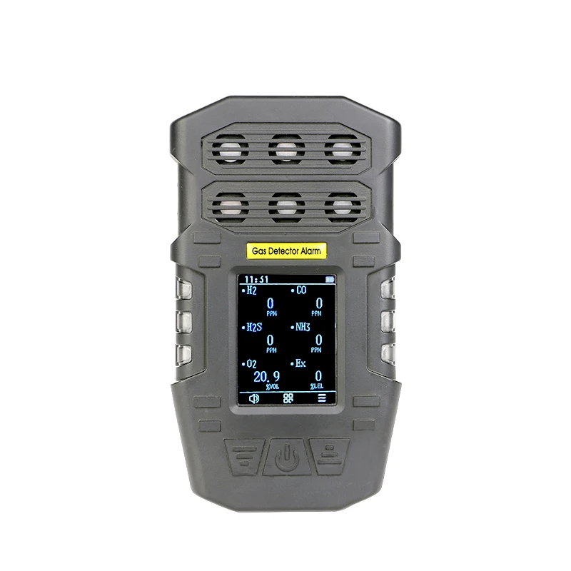 CH4 O2 H2S CO CO2 Gas Analyzer S318 Multi Gas Detector for Confined Space with LCD Display and Alarm