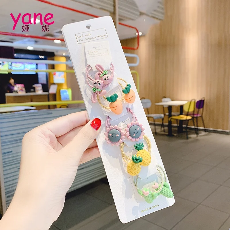 10pcs hair accessories packaging card kids quicksand and animal rubber band elastic hair head band