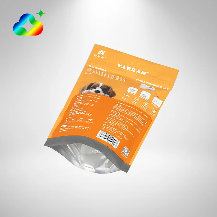 Custom Printing Resealable Mylar Bag Stand Up Ziplcok Plastic Pet Dog Cat Treats Food Packaging Pouch With Logo
