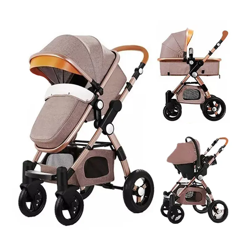 Wholesale 3 In 1 Stroller Baby, Buy Luxury Foldable Baby Carriage, New Born High Landscape Baby Push Car Stroller/