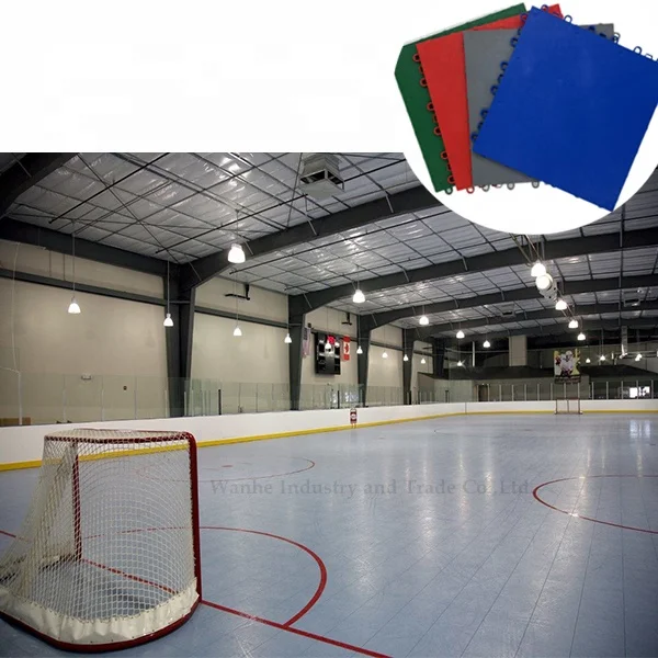 Wanhe Cheap price  interlocking UV Coated Protection plastic Hockey Extreme Dryland Synthetic Ice tiles