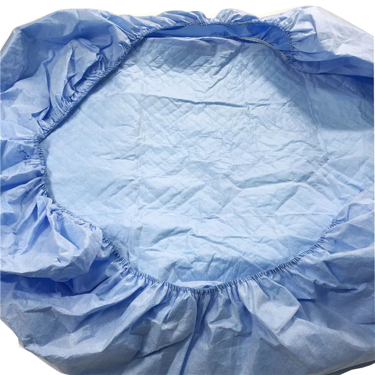 Chinese manufacturer underpad sewing rubber band bedspread hospital breathable film + non woven  Disposable Elastic Bed Cover