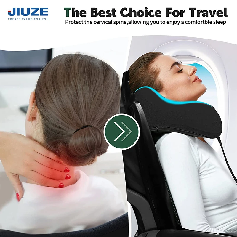 Cooling Set Eye Mask Neck Rest Cushion 3 in1 U Shape Memory Foam Travel Neck Pillow