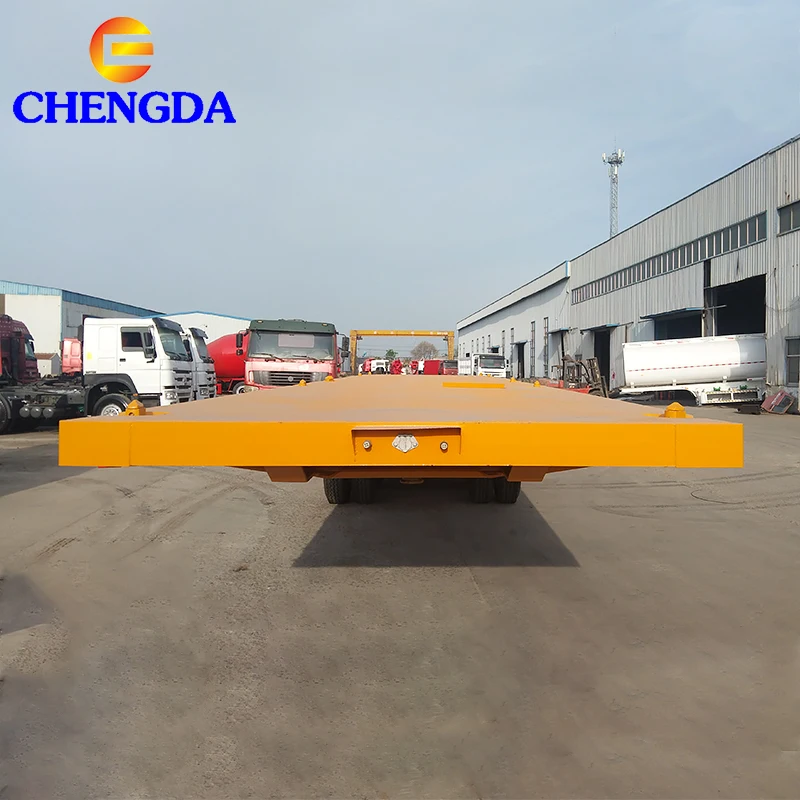 China New Used 20/40ft Flatbed Semi truck Trailer 3Axle Container Flat Bed Trailer