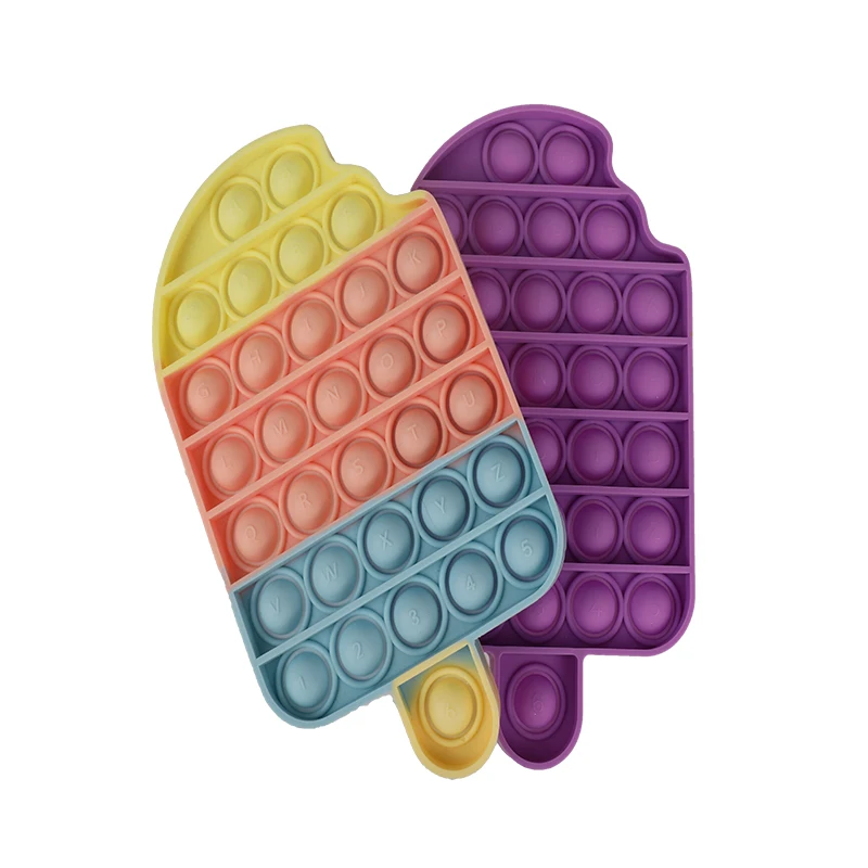 New Listing Ice Cream  Custom Anti Anxiety Bubble Fidget Sensory Toy Fidget  Stress Relieving Squeeze Fidget Toys