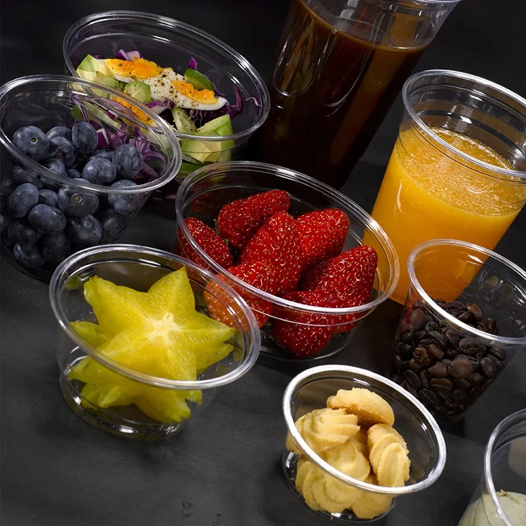 Овощной Фруктовый Салат ПЭТ пластиковая чашка с крышкой