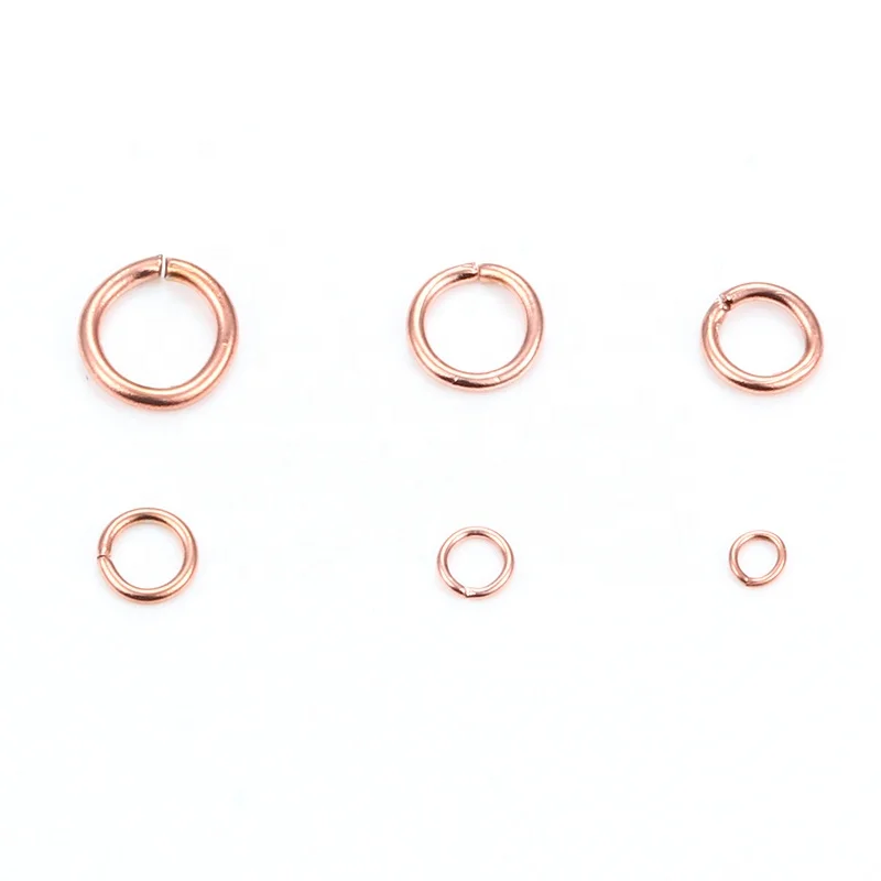 200pcs/lot Rose Gold Stainless Steel Open Jump Rings Split Rings Connectors For DIY Jewelry Findings Making