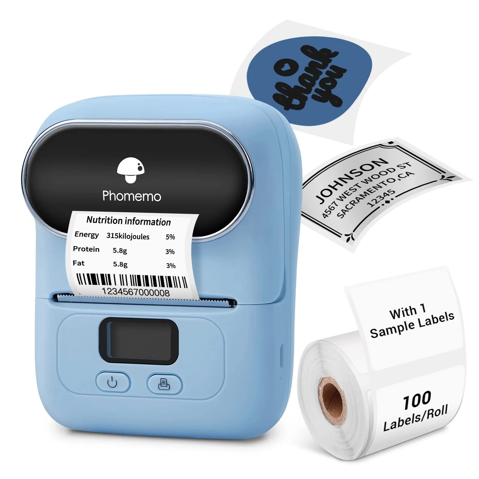 Phomemo M110 Label Maker Portable Blue tooth Thermal Label Maker Printer Inkless Printing for Labels, Stickers mages, QR Codes