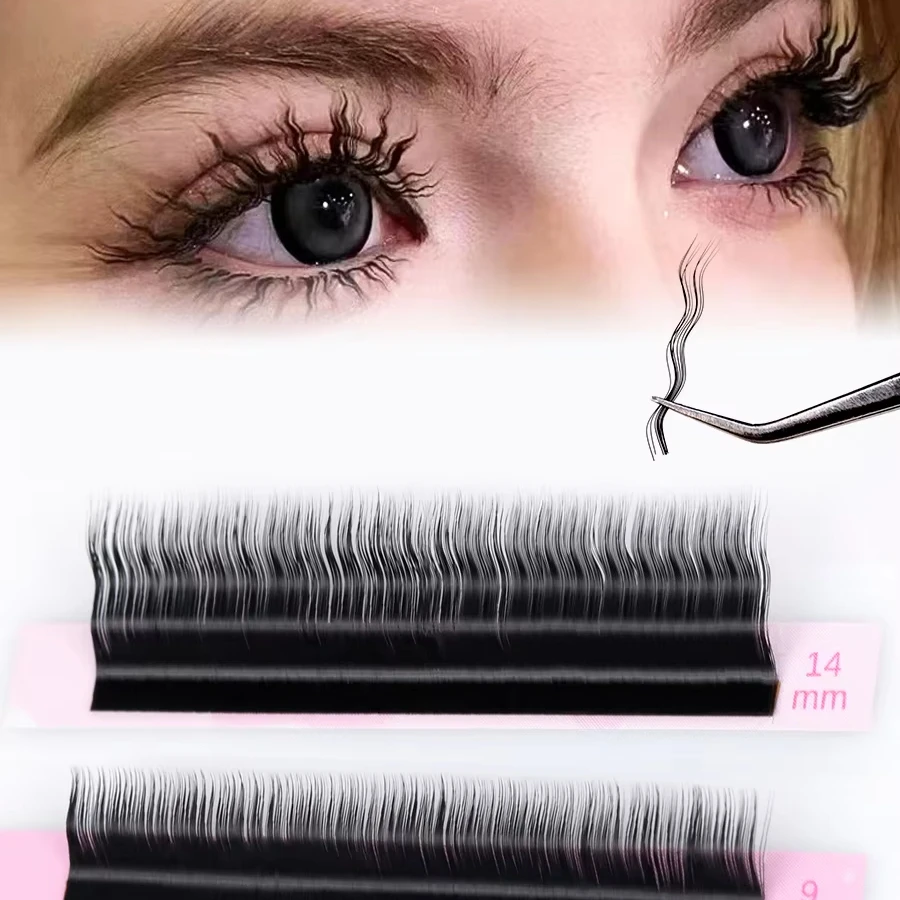 Wool Curled lashes wave lashes Private Label Lash Tray eyelash extension product