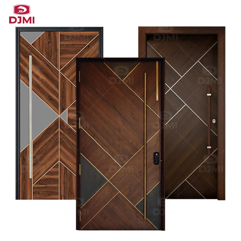 Djmi factory wholesale home sound and waterproof room doors wooden composite interior wooden slab doors for house