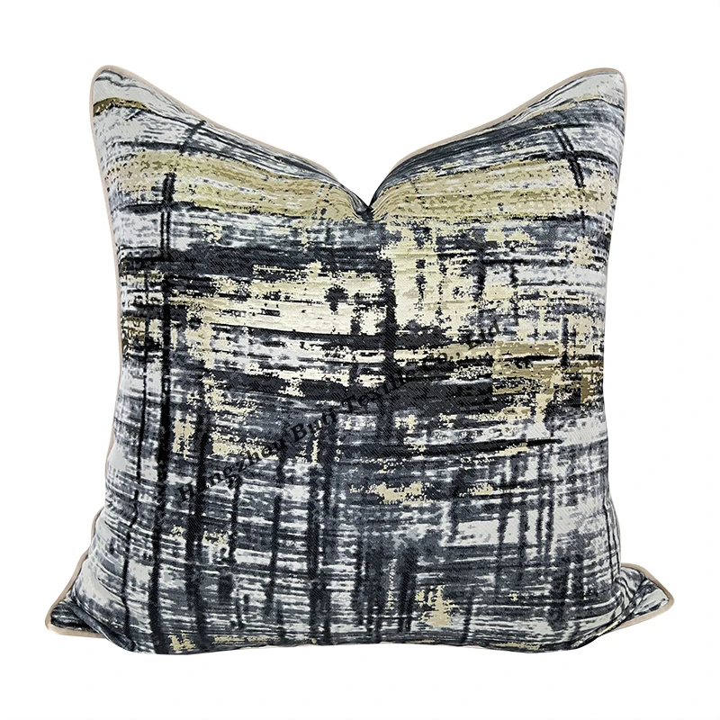 High Quality Square Satin Modern Luxury Jacquard Throw Pillow Cover Cushion Case Decorative Pillowcase for Sofa 18x18