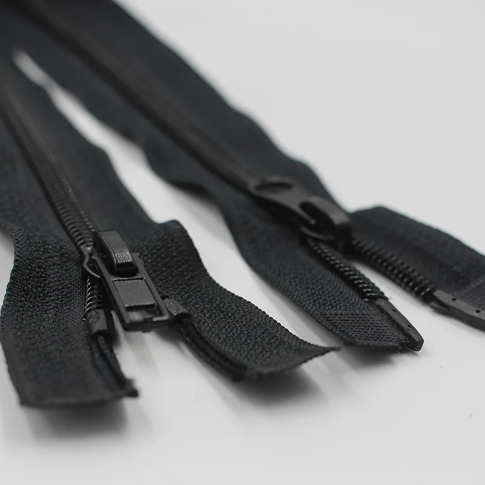 #5 two way (2 way) with plastic stopper open end nylon zipper silver teeth for sale zipper for clothes