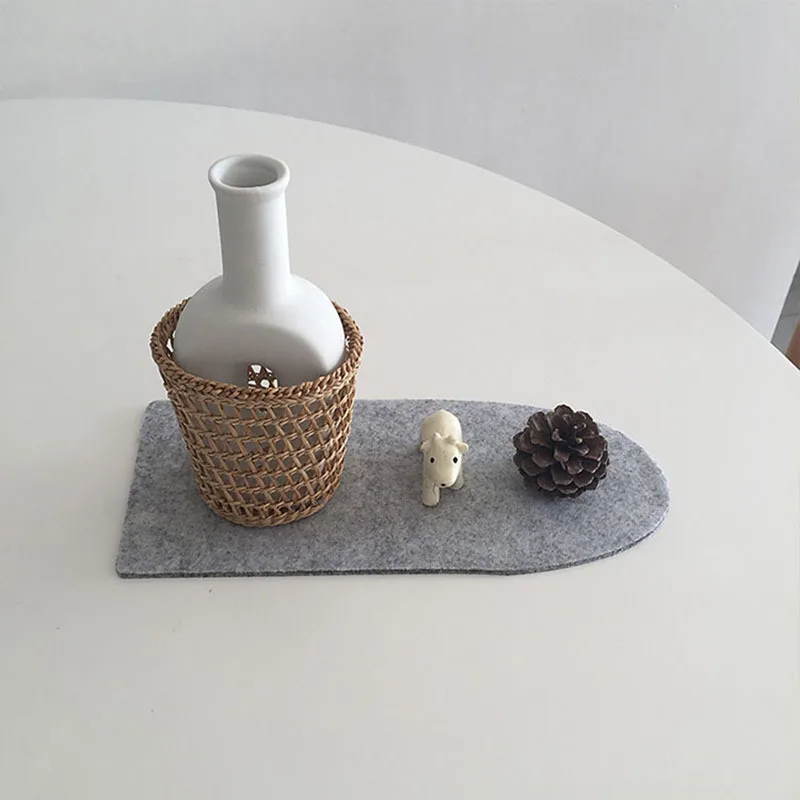 Nordic shaped felt coasters Set 7 pieces Coffee mat retro heat cushions Customized Felt Cup pad Drink cushion