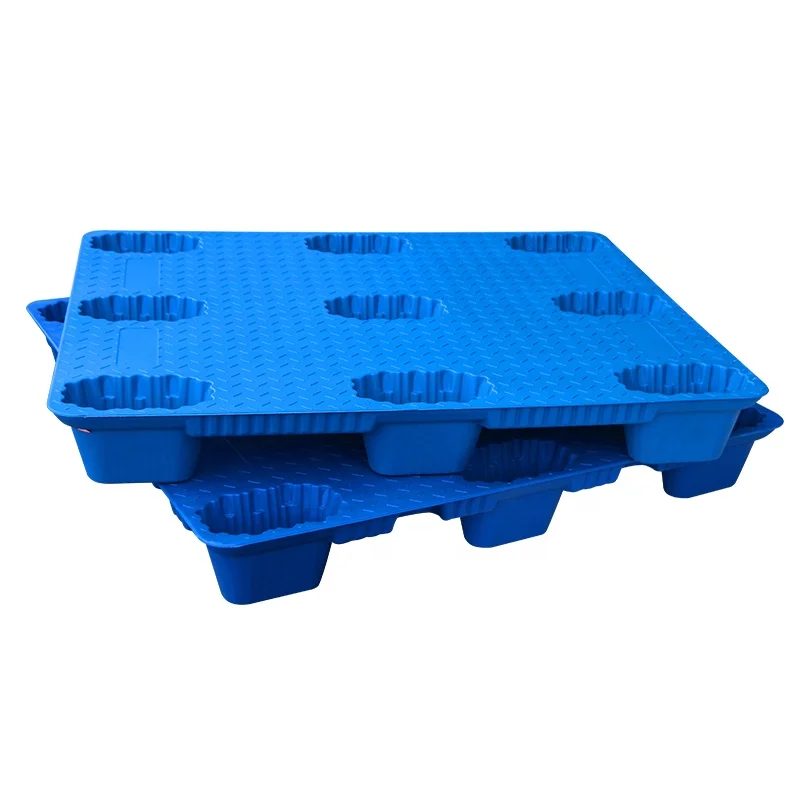 Factory Direct Heavy Duty 1100*1100*150mm Blow Molding HDPE Nine-Legged Euro Pallets 4-Way Entry Stackable Plastic Storage Tray