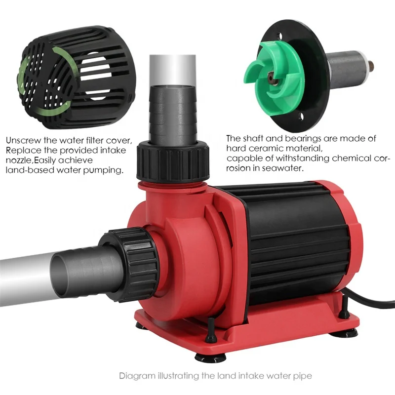 9000L/H Frequency Aquarium Submersible Pump Marine Fish Pond Fountains Hydroponics Aquarium Water Pump
