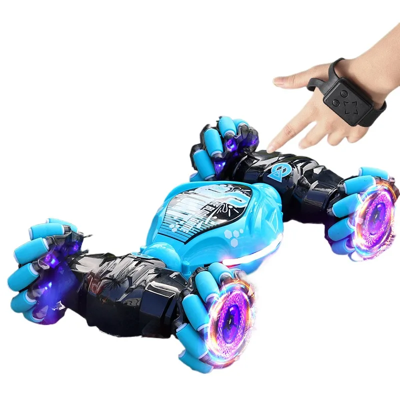 Carro de brinquedo controlado remotamente, 3 cores detede gestos carro de acrobacias RC rota de 360 graus, carro de co