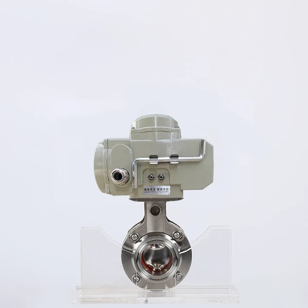 DN32 1 1/4 inch 24V AC Seat Tri Clamp Connection Food Grade Stainless Steel 316L Motor Operated Sanitary Butterfly Valve