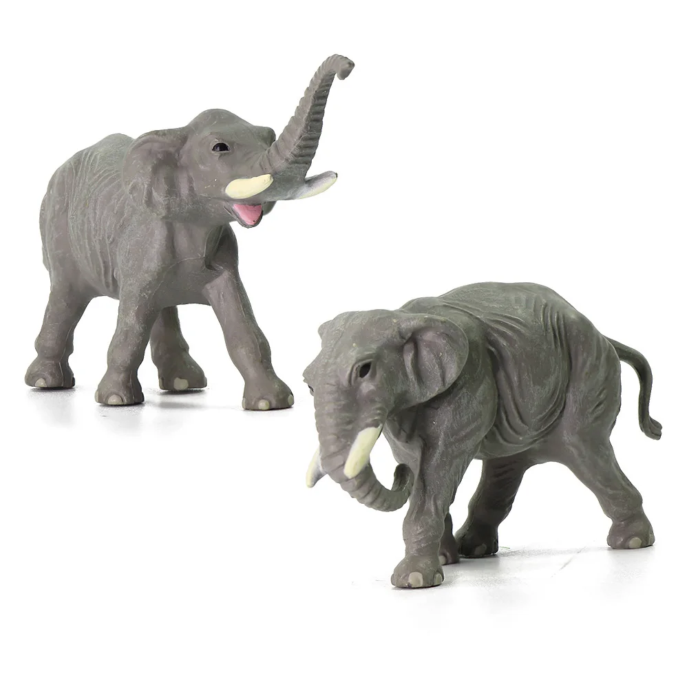 AN8708 New Figures Model Railway PVC 1:87 Well Painted HO Scale Elephants