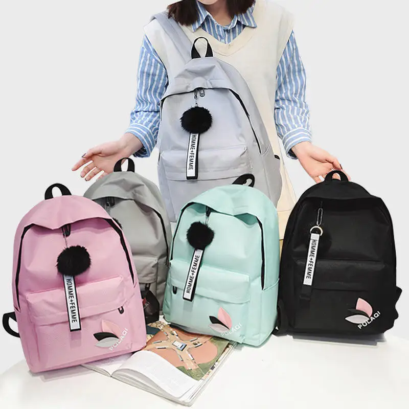 2024NewFJ Fashionable Leaves Shoulder Bag Large Capacity Travel Schoolbag Female Junior High School Students Waterproof Korean