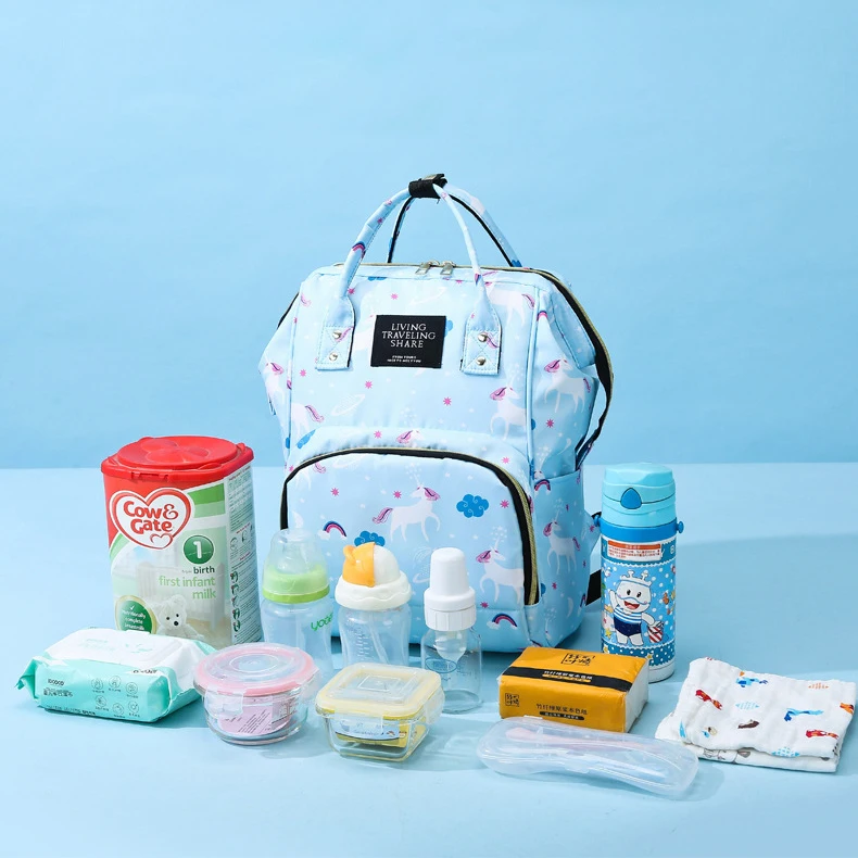 Large capacity Outdoor travel mother bag mummy Backpack cartoon printing mommy baby diaper bag backpacks