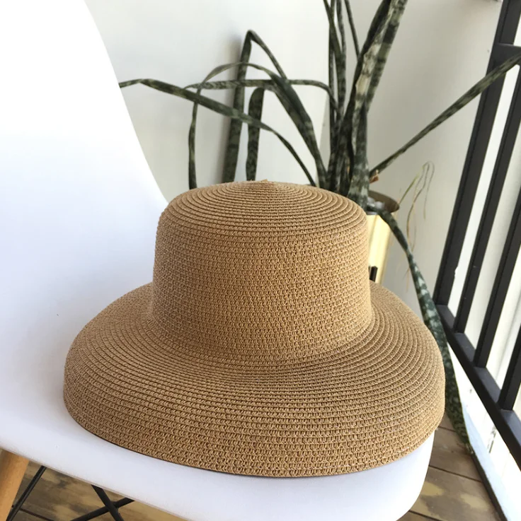 Summer strapping wide-brimmed fashionable Holiday beach straw hat