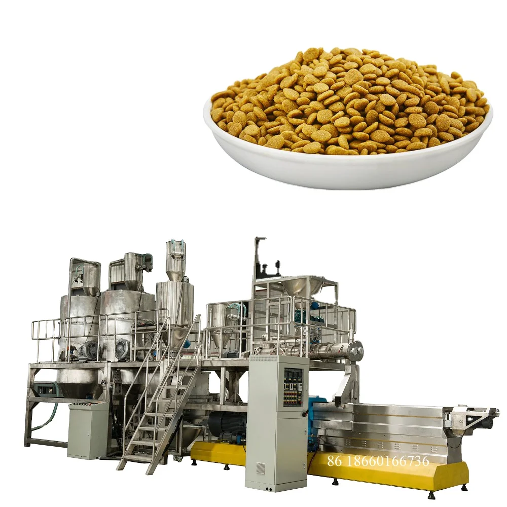 Good quality factory price automatic pet/cat/fish Kibble dog food making machine