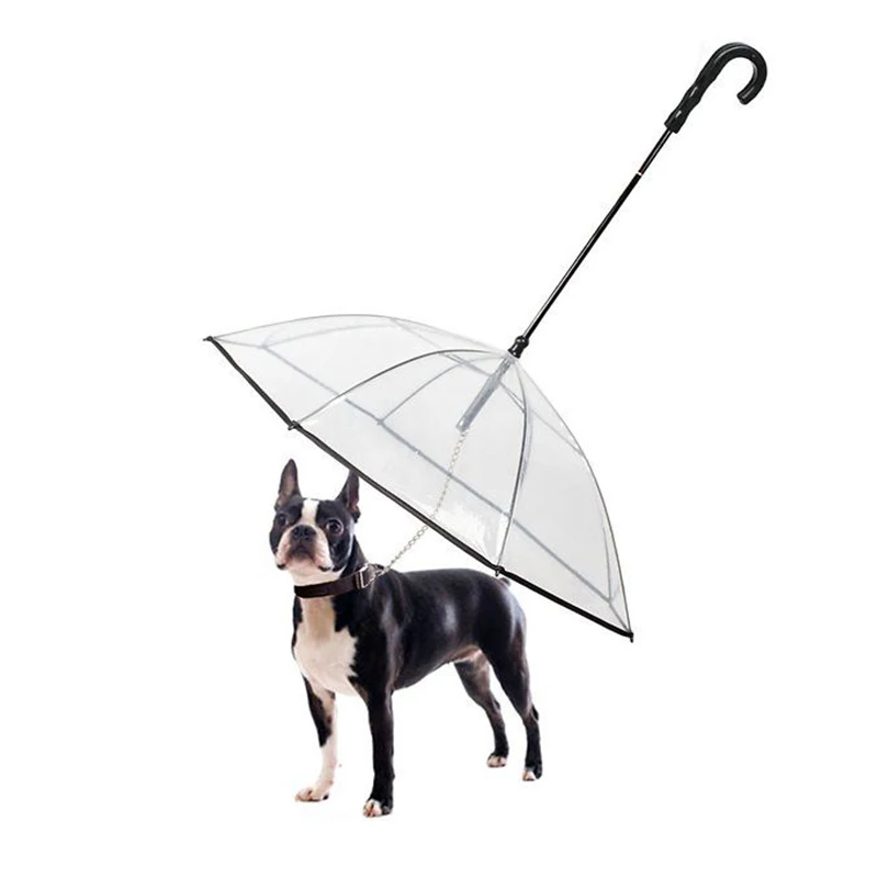 BR hot selling custom logo  rainproof pet dog cart umbrellas with leash in rainy days